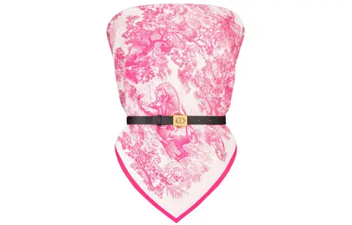 DIOR Quarterly New Products Strapless Tops Women's Pink Moderate Straight Fit