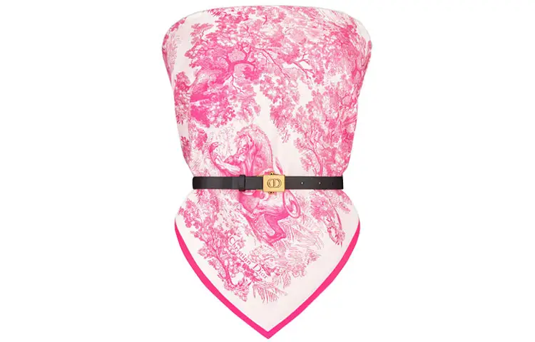 DIOR Quarterly New Products Strapless Tops Women's Pink Moderate Straight Fit