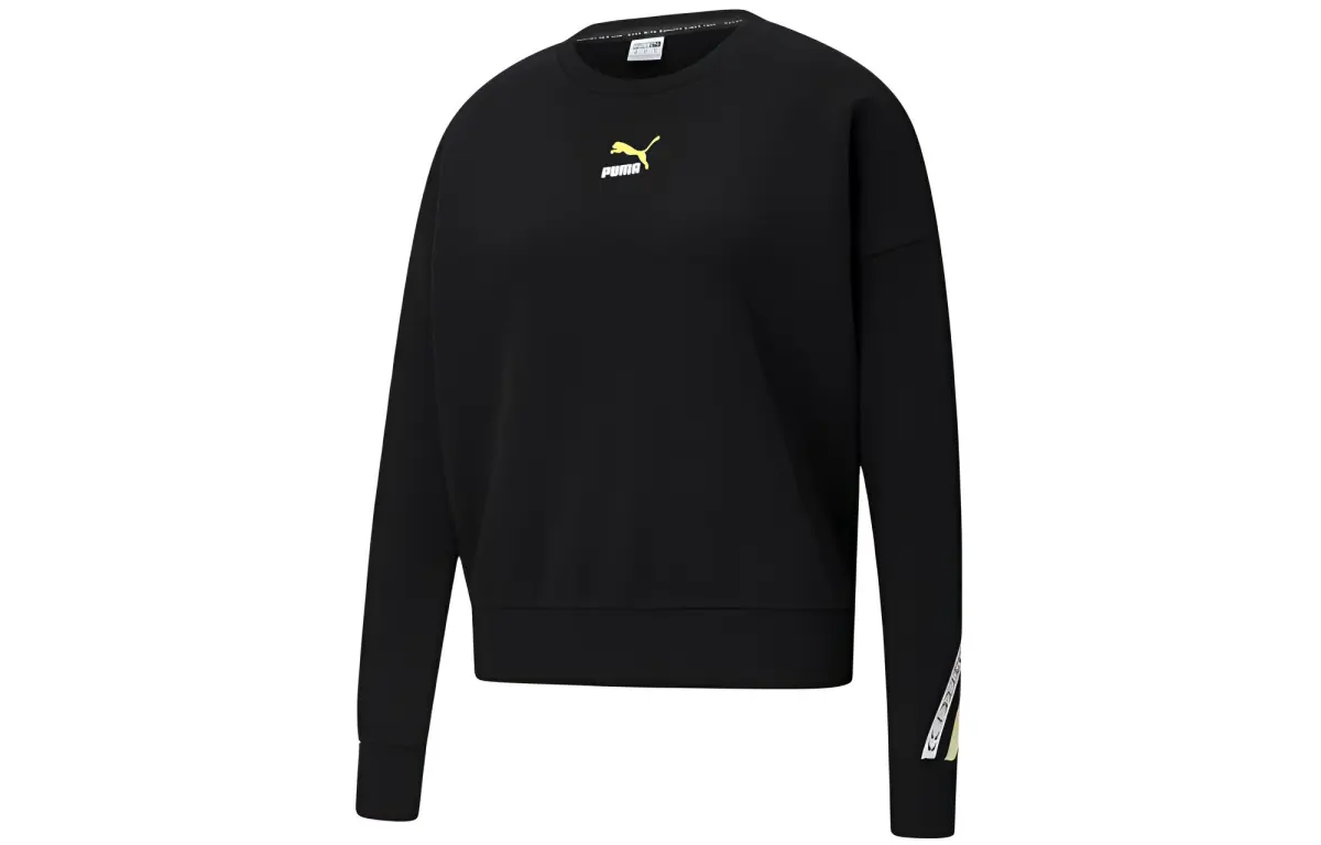 PUMA Sweatshirts Women's Black Crew Neck Moderate
