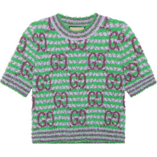 Gucci Gg striped-knit top