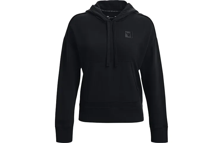 Under Armour Project Solid Color Thickened And Fleece Lined Sports Pullover Hooded Sweatshirt Women's Black