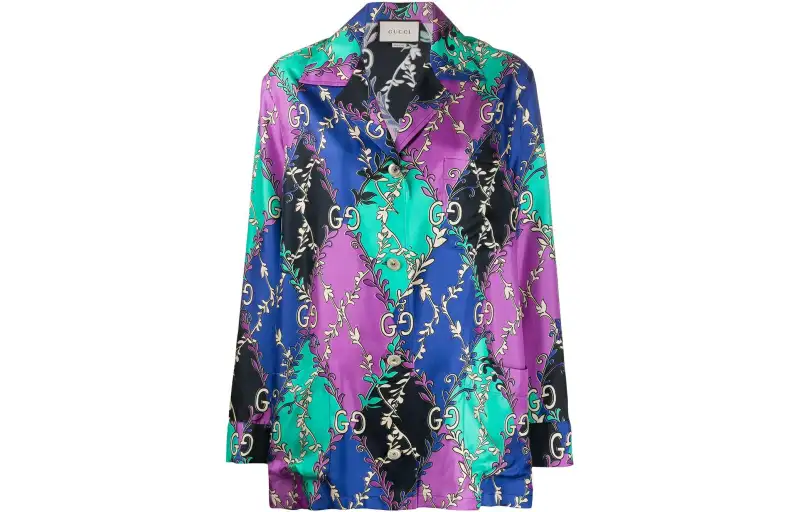 GUCCI Shirts Women's Purple Cuban Collar Moderate Other