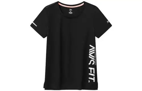 ANTA Variety Training Collection T Shirts Women's Black Crew Neck Moderate Straight Fit