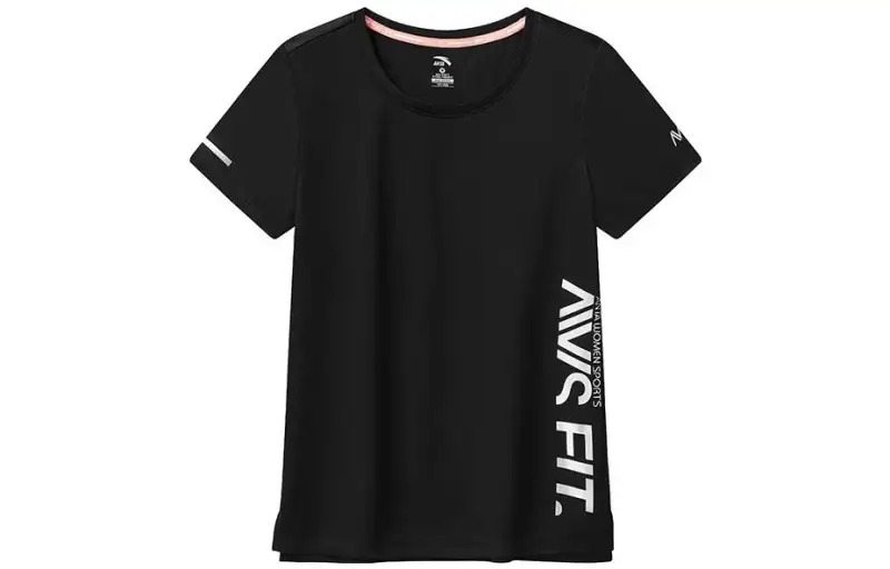 ANTA Variety Training Collection T Shirts Women's Black Crew Neck Moderate Straight Fit