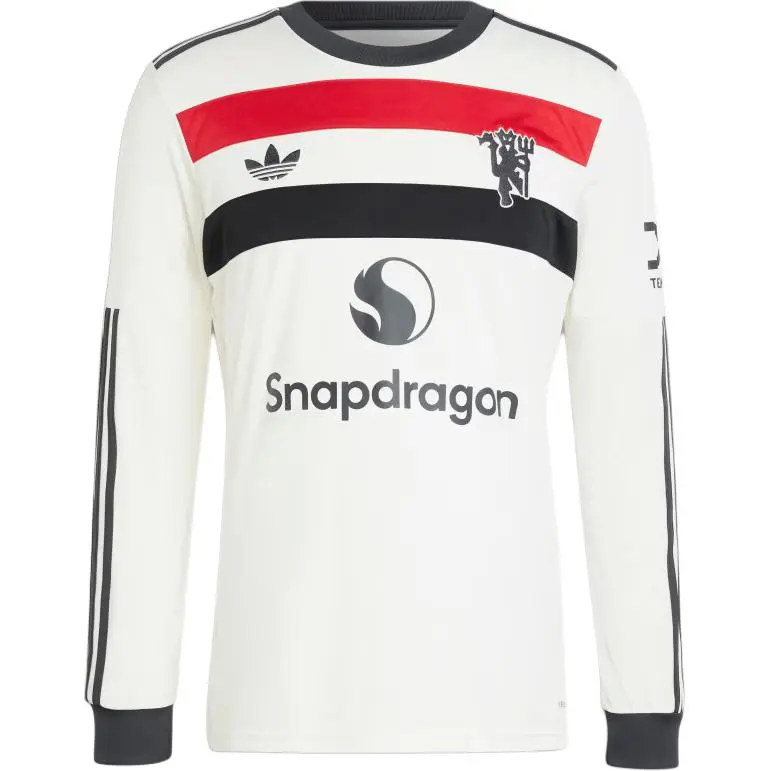 Adidas Originals Manchester United 24/25 Long Sleeve Third Jersey Soccer Jersey Fan Edition Men's White