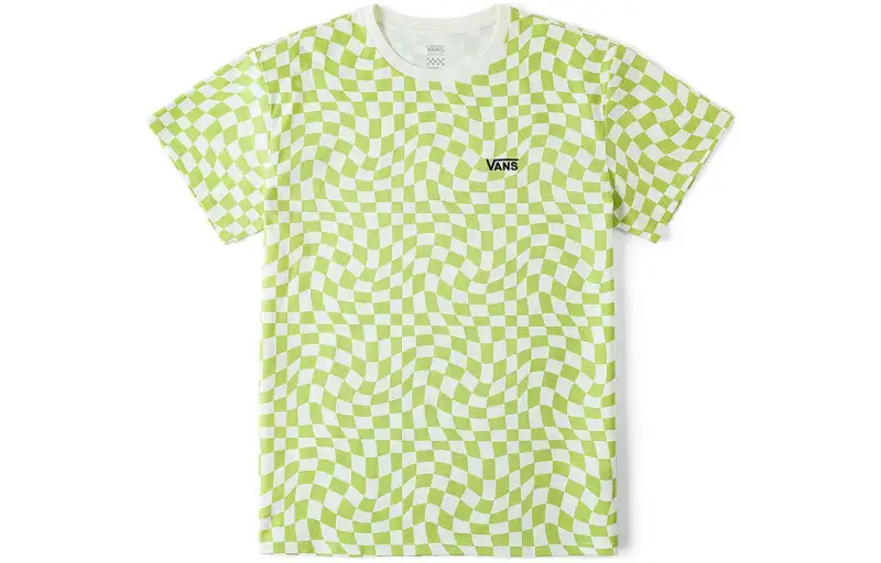 Vans Regular T Shirt Women's Green White Checkerboard