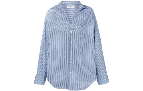 Balenciaga Shirts Women's Blue Lapel