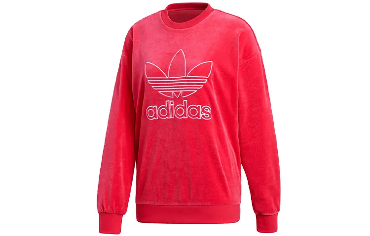 Adidas Originals Sweatshirts Women's Rose Red Crew Neck Moderate Regular