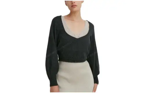 UNIQLO Sweaters Women's Dark Gray V Neck Moderate Other