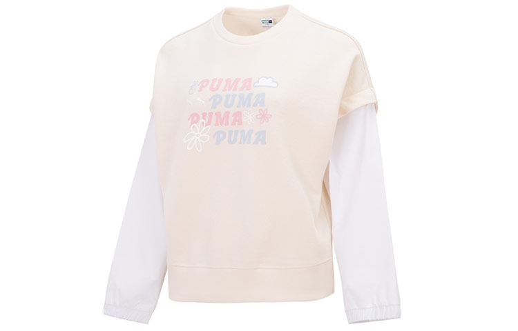 Женское худи PUMA 2-Fer Graphic Vest Top (бежевое)
