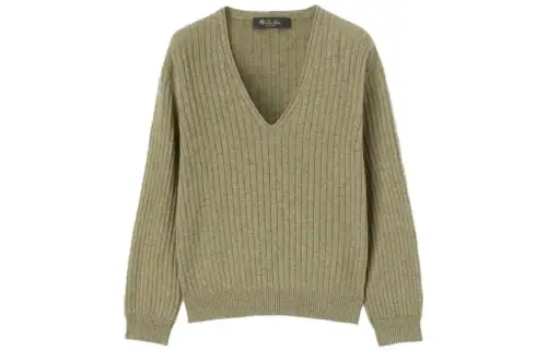 Loro Piana Sweaters Women's Green V Neck Moderate Other