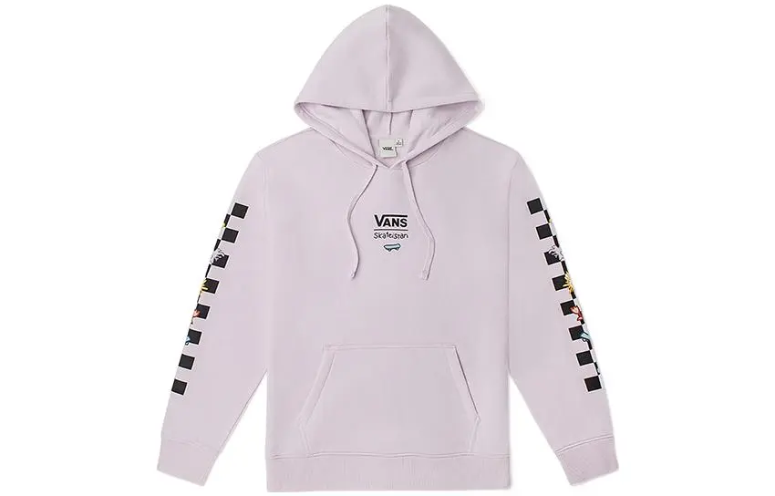 Vans Sweatshirts Women's Light Purple Hooded Moderate Straight Fit