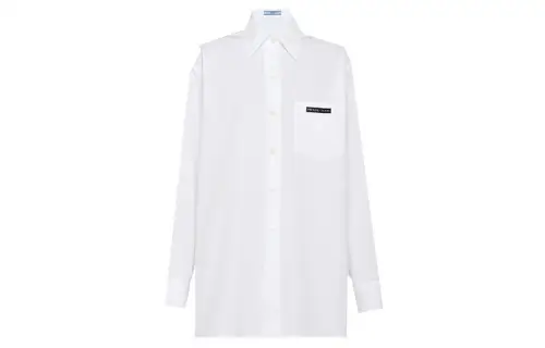 PRADA Shirts Women's White Pointed Collar Moderate Other