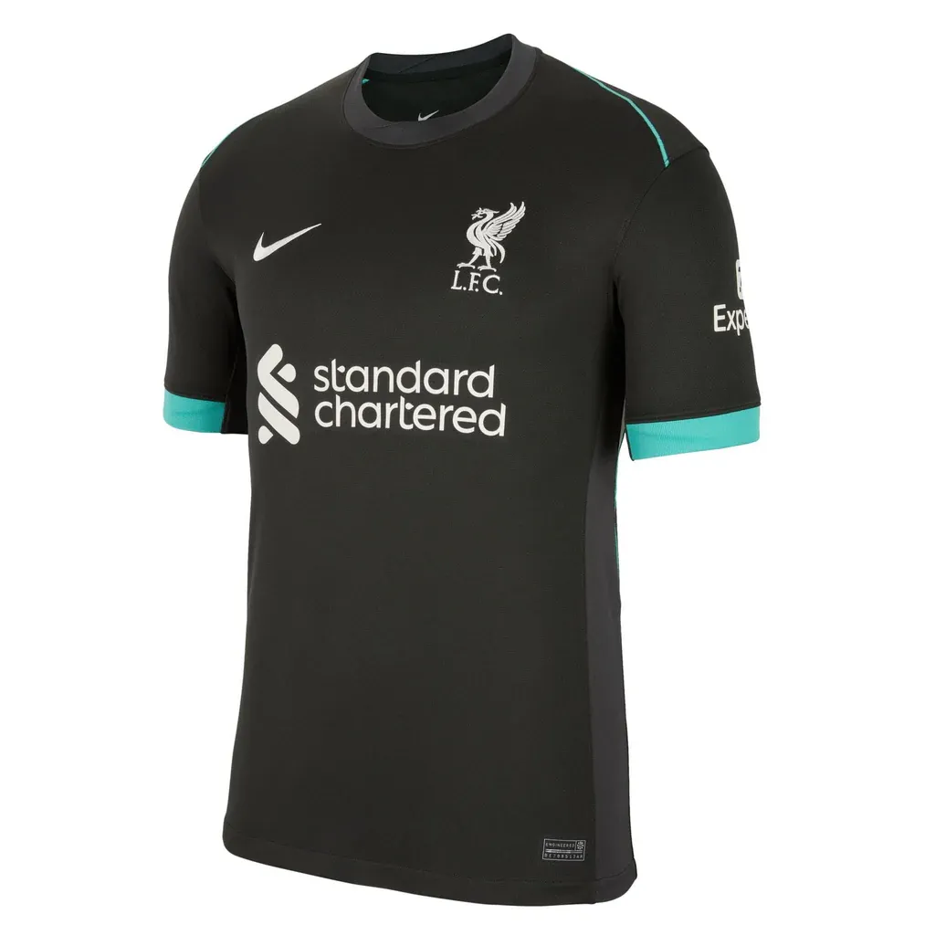 Nike Liverpool Soccer Jersey Fan Edition Men's Black/Coal Black/Washed Duck Green/Sail White