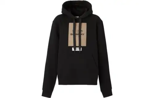 Burberry Women's Frontal Logo Organic Cotton Sweatshirt Black