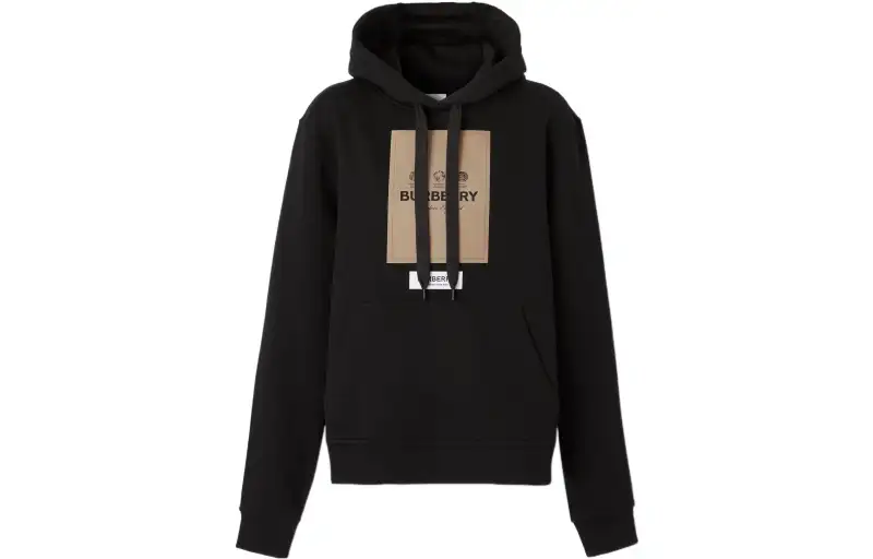 Burberry Women's Frontal Logo Organic Cotton Sweatshirt Black