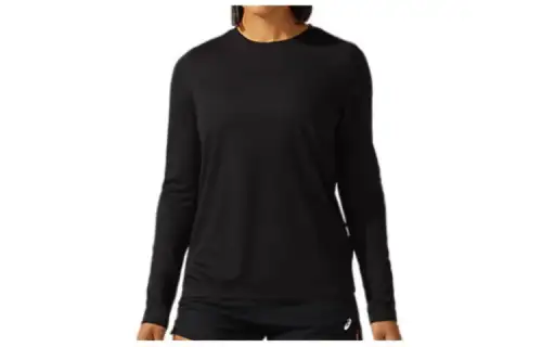 ASICS READY SET II T Shirts Women's Black Crew Neck Moderate Other