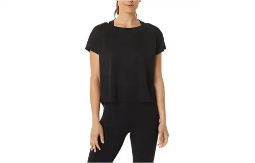 Asics Movekoyo Jacquard Short Sleeve Top T Shirt Women's Black