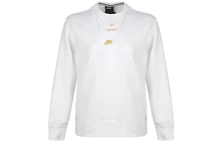 Nike Sweatshirts Women's White Crew Neck Moderate Regular