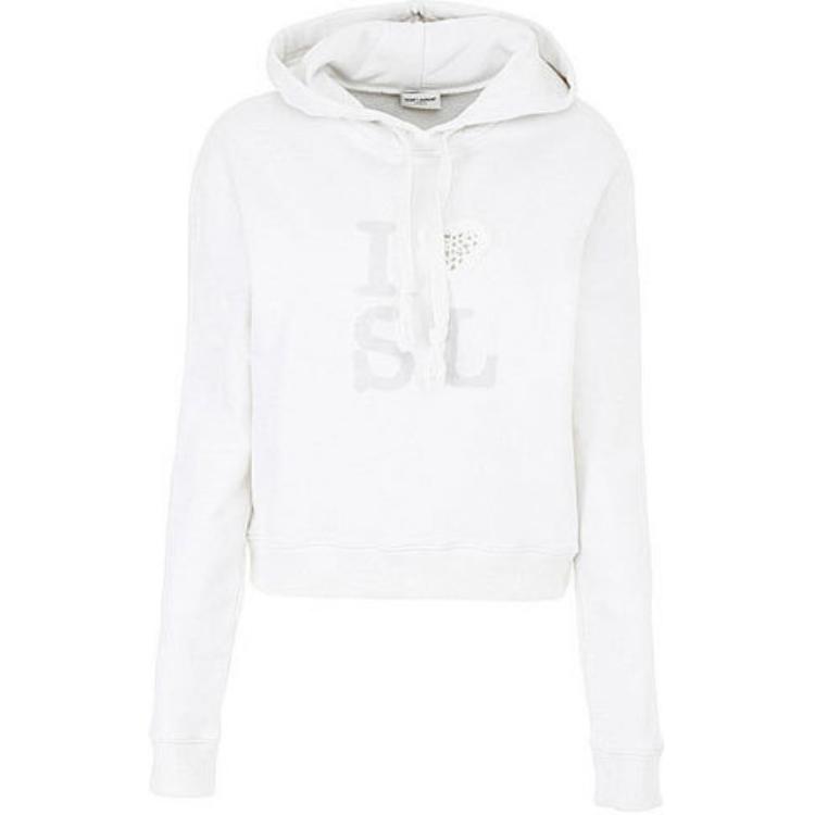 Женское худи SAINT LAURENT logo (белое)