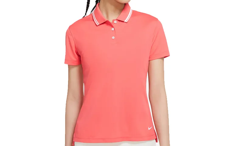 Nike Polo Shirts Women's Mysterious Ash Red Polo Collar Moderate Straight Fit
