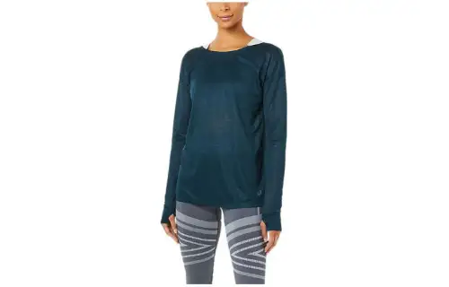 Asics Open Back Long Sleeve Top T Shirt Women's French Blue
