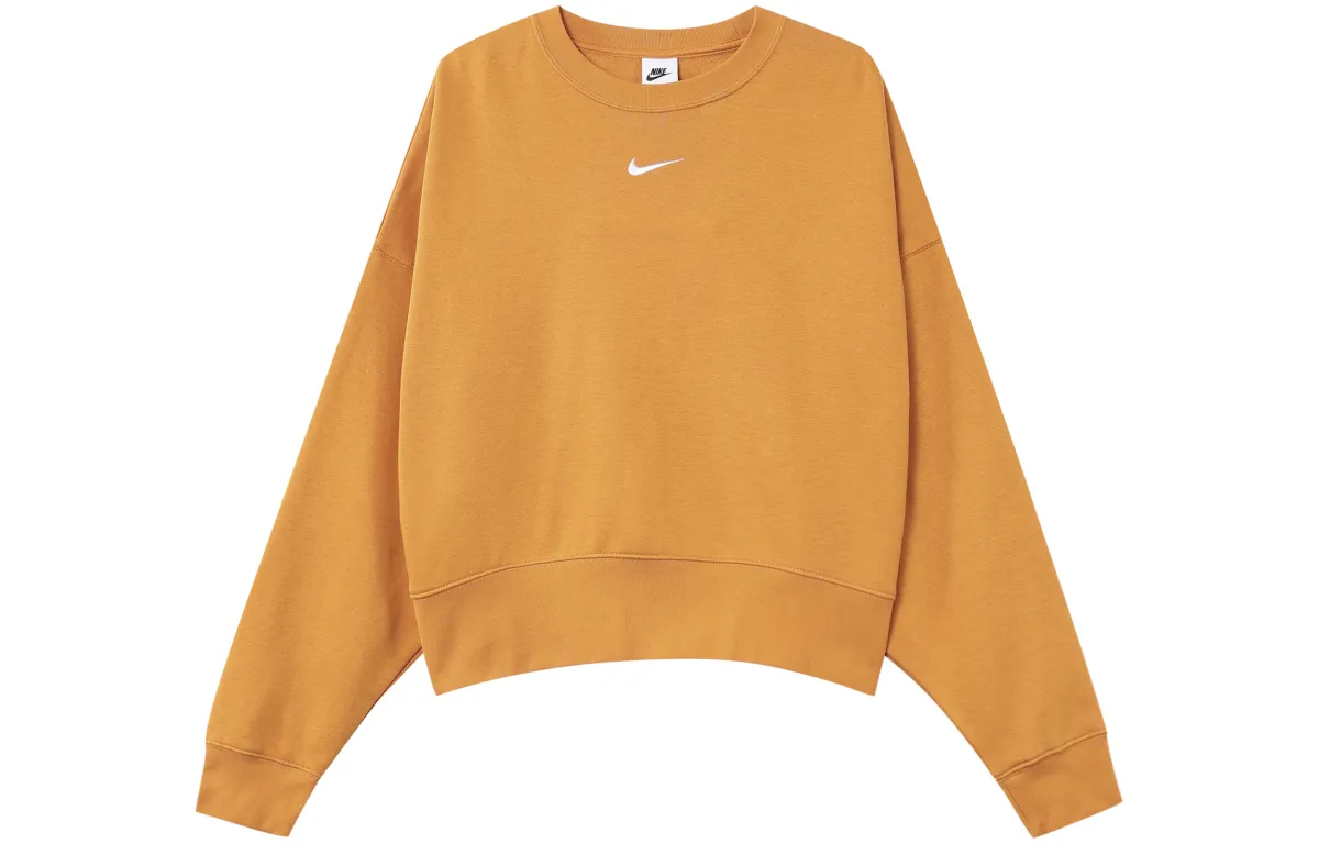 Nike Sportswear Essentials Sweatshirts Women's Orange Crew Neck Thickened Regular