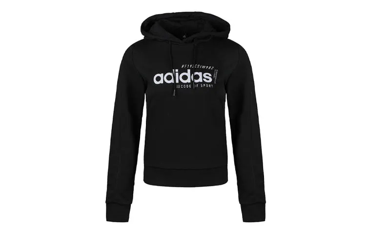 Adidas Sweatshirts Women's Black Hooded Moderate Regular