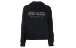 KENZO Letter Logo Sweatshirts Women's Black Hooded Thickened Regular
