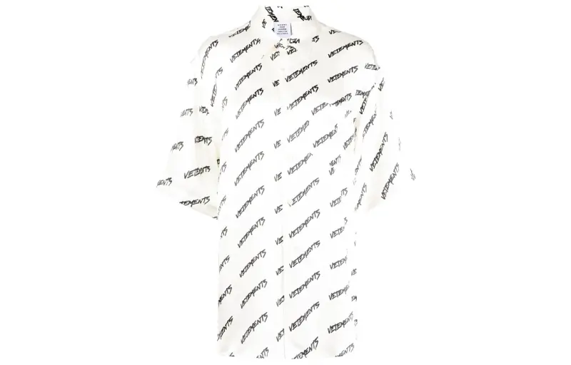 Vetements Monogram Fluid Shirt 'White/Black'