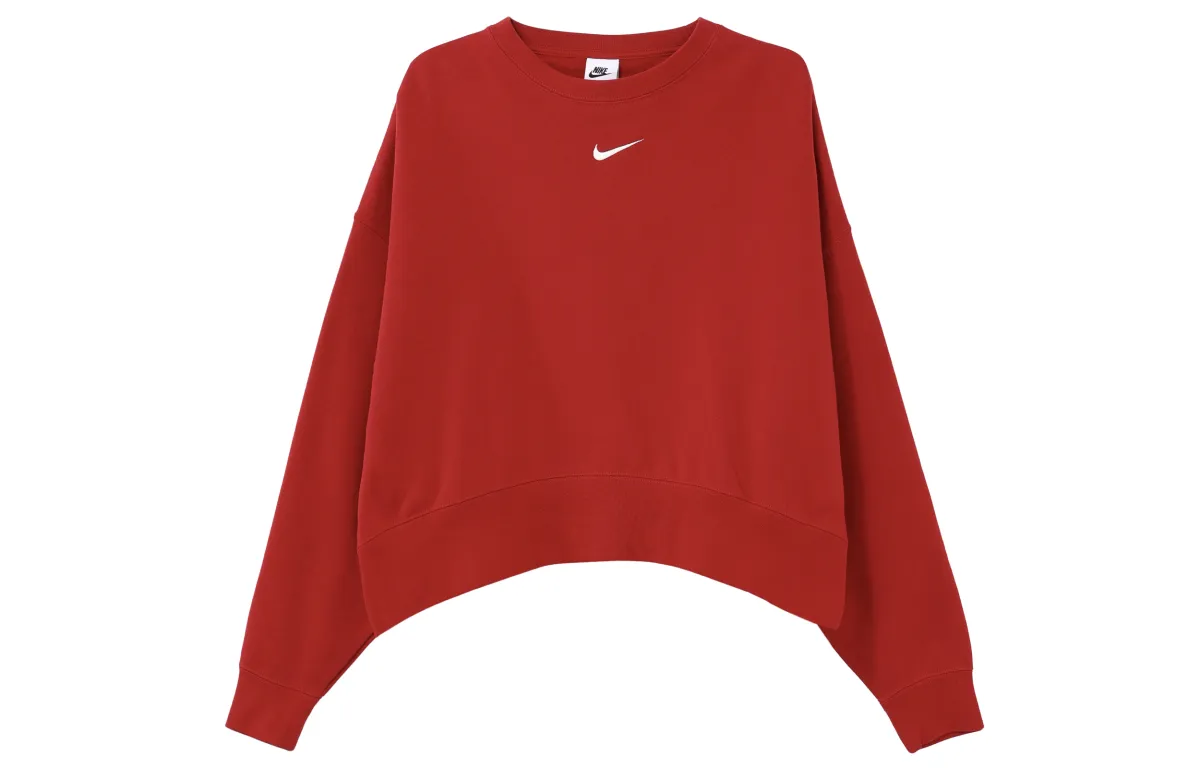 Nike Chinese New Year Sweatshirts Women's Red Crew Neck Moderate Straight Fit