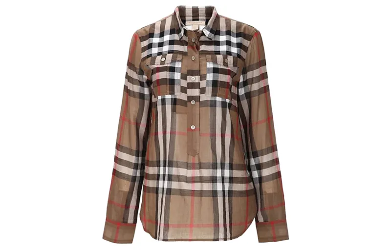Burberry Shirts Women's Coffee Square Collar Moderate Other