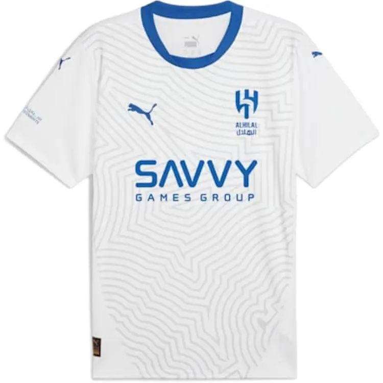 PUMA Riyadh Crescent Al Hilal Saudi F.C. Jersey Men Soccer Jersey Fan Edition Men's White Blue Colorway