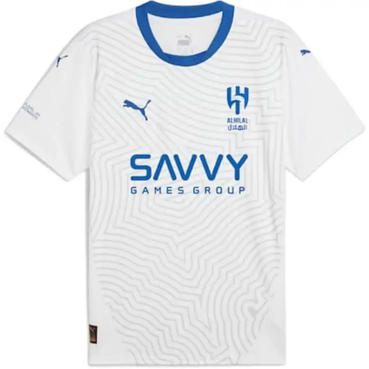 PUMA DRYCELL Al Hilal Saudi F.C. 24/25 Away Replica Jersey Men Soccer Jersey Men's White Blue Colorway