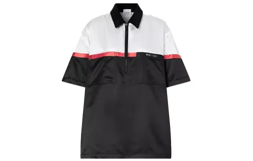 Burberry Polo Shirts Women's Glossy White Pointed Collar Moderate Straight Fit