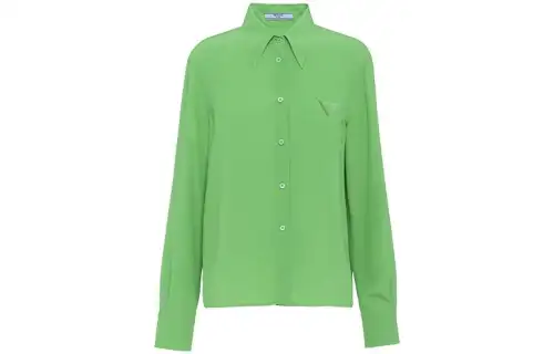 PRADA Shirts Women's Green Lapel