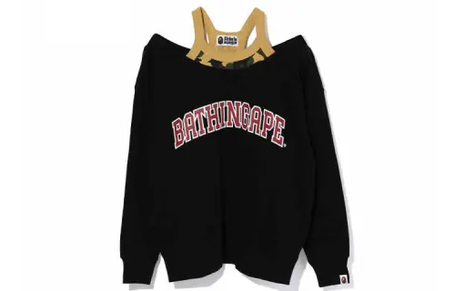 A BATHING APE Sweatshirts Women's Moderate Mock Two Piece