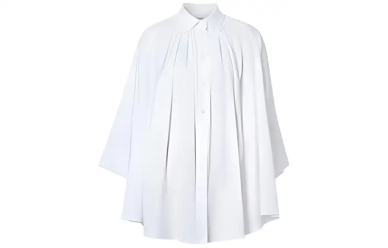 Burberry Shirts Women's White Lapel Moderate Shirt