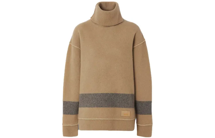 Burberry Cashmere Sweaters Women's Camel Turtleneck Moderate