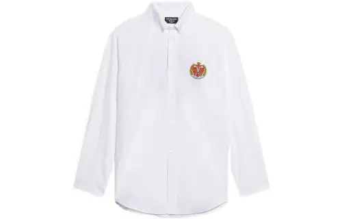 Balenciaga Long Sleeve Large Fit Shirt 'White'