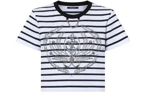 LOUIS VUITTON Striped Anchor Crop Top