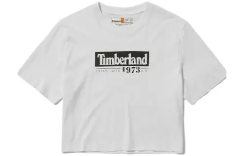Timberland T Shirts Women's White Crew Neck Moderate Straight Fit