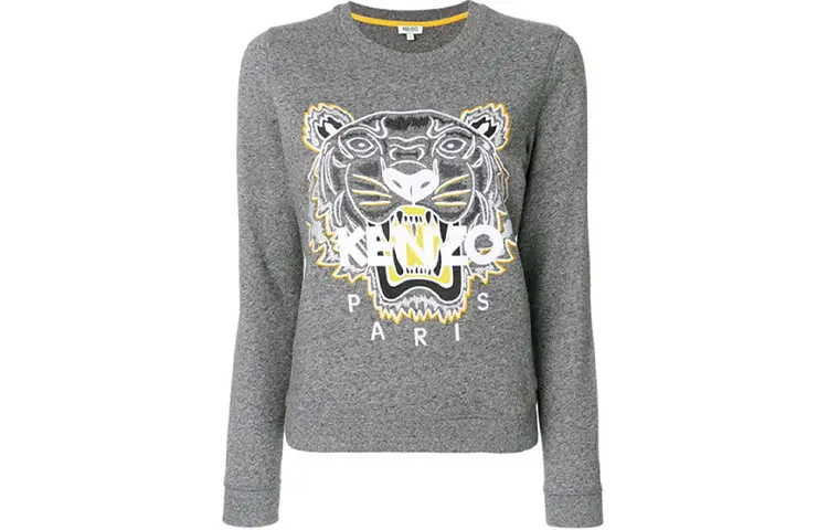KENZO Sweatshirts Women's Gray Crew Neck Moderate Regular