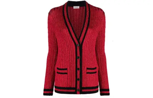 SAINT LAURENT Braided Lurex College Cardigan