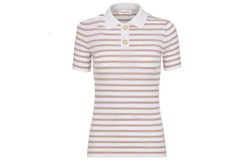 DIOR Quarterly New Products Polo Shirts Women's Rose Polo Collar Moderate Straight Fit