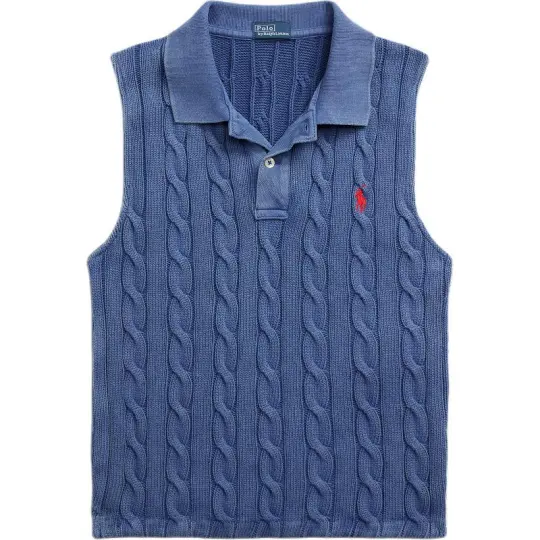 Polo Ralph Lauren Cable-knit Cotton Polo Top