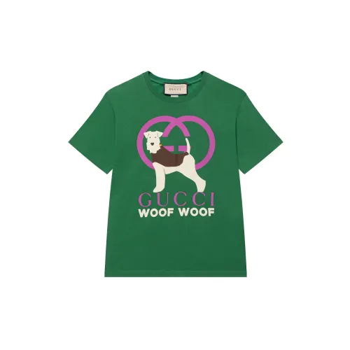 GUCCI Drop Shoulder Sleeve T Shirt Women's Green