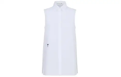 DIOR Quarterly New Products Shirts Women's White Square Collar Moderate Shirt