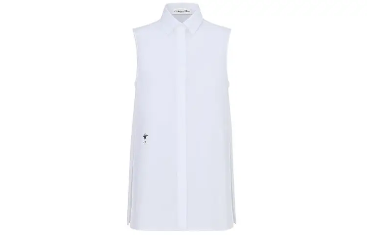 DIOR Quarterly New Products Shirts Women's White Square Collar Moderate Shirt