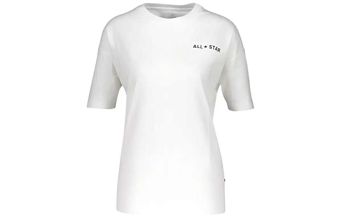 Converse Drop Shoulder Sleeve T Shirt Women's White